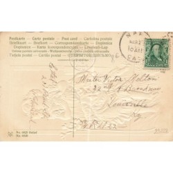 n°29228 - Carte Gaufrée - 6925 - Pâques - A Happy Easter - Fillettes cueillant des fleurs