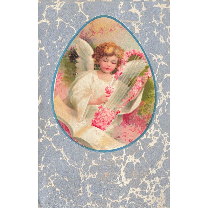 n°29229 - Clapsaddle - Ange jouant de la musique avec une lyre fleurie