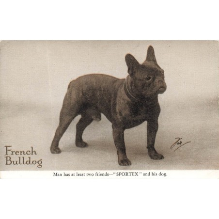 n°29248 - Chien - French Bulldog - Man has at least two friends Sportex and his dog - Bouledogue Français