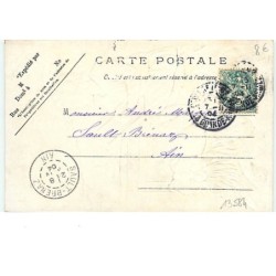 n°13584 - Carte Gaufrée - Chien à côté d'un enfant écrivant sur une ardoise