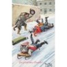 n°29263 - Illustrateur Arthur Thiele - Ein Glückliches Neujahr- Chats habillés jouant avec des luges dans une rue