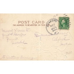 n°29275 - Carte Gaufrée - Christmas Greetings - Ange sonnant dans une trompette