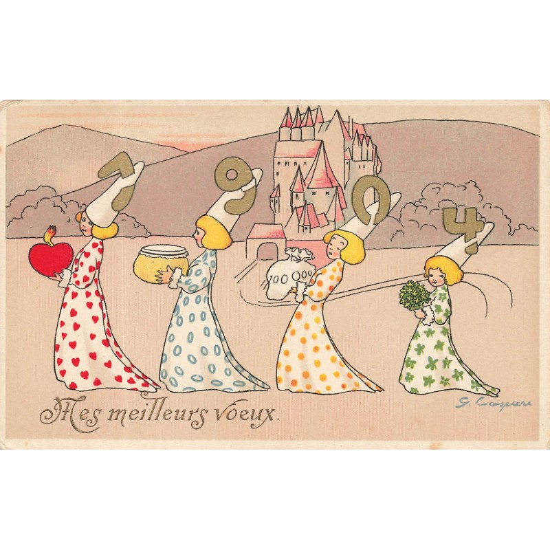 n°29286 - Nouvel An - Mes Meilleurs Voeux 1904 - Illustateur G. Caspari