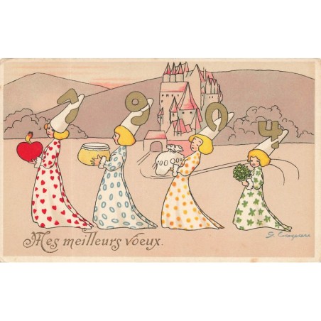 n°29286 - Nouvel An - Mes Meilleurs Voeux 1904 - Illustateur G. Caspari