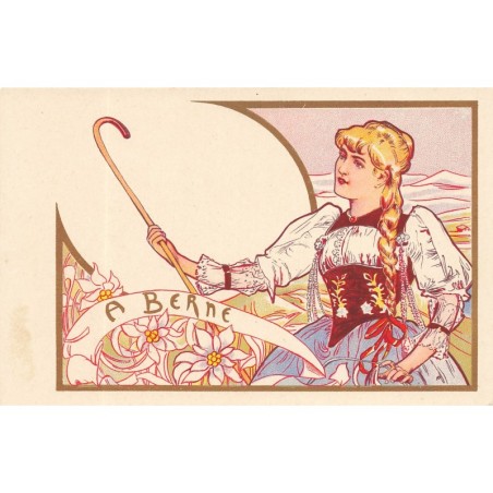 n°29306 - Illustrateur Art Nouveau - A Berne - Jeune femme avec une canne