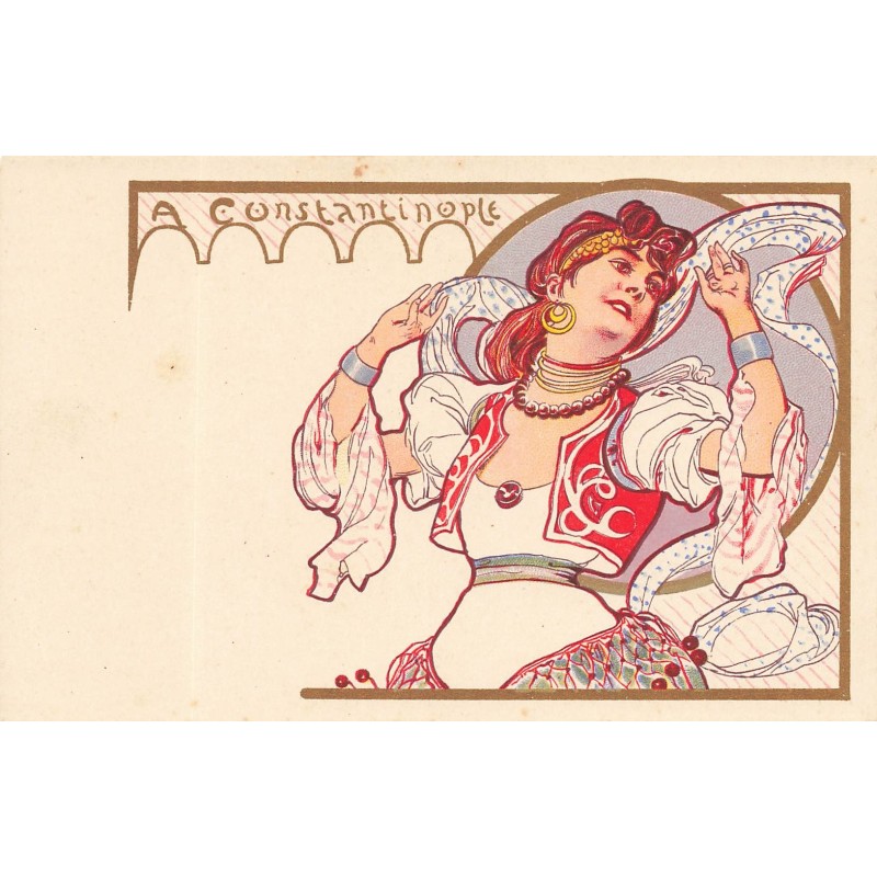 n°29310 - Illustrateur Art Nouveau - A Constantinople - Jeune femme dansant avec un foulard