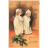 n°29331- Carte Gaufrée - Clapsaddle - Fröhliche Weihnachten - Deux enfants en chemise de nuit