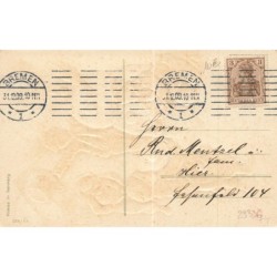 n°29336 - Carte Gaufrée - Nouvel An - Prosit Neujahr - Garçons faisant un bonhomme de neige