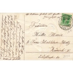 n°29337 - Carte Gaufrée - Viel Glück im Neuen Jahre - Enfants portant un éphéméride sous un parapluie