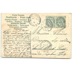 n°13596 - Carte Gaufrée - Couples sur une calèche