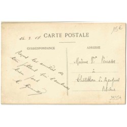 n°29354 - Carte Brodée - Souvenir d'Alsace - Coq, sous drapeau