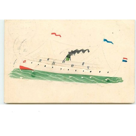 n°13598 - Carte en relief - Paquebot
