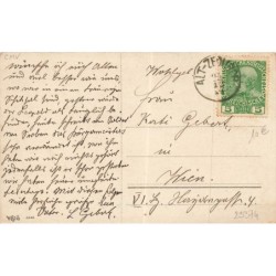 n°29374 - Noël - Fröhliche Weihnachten - Enfants arrivant près d'une maison, l'une sur une luge tirée par l'autre