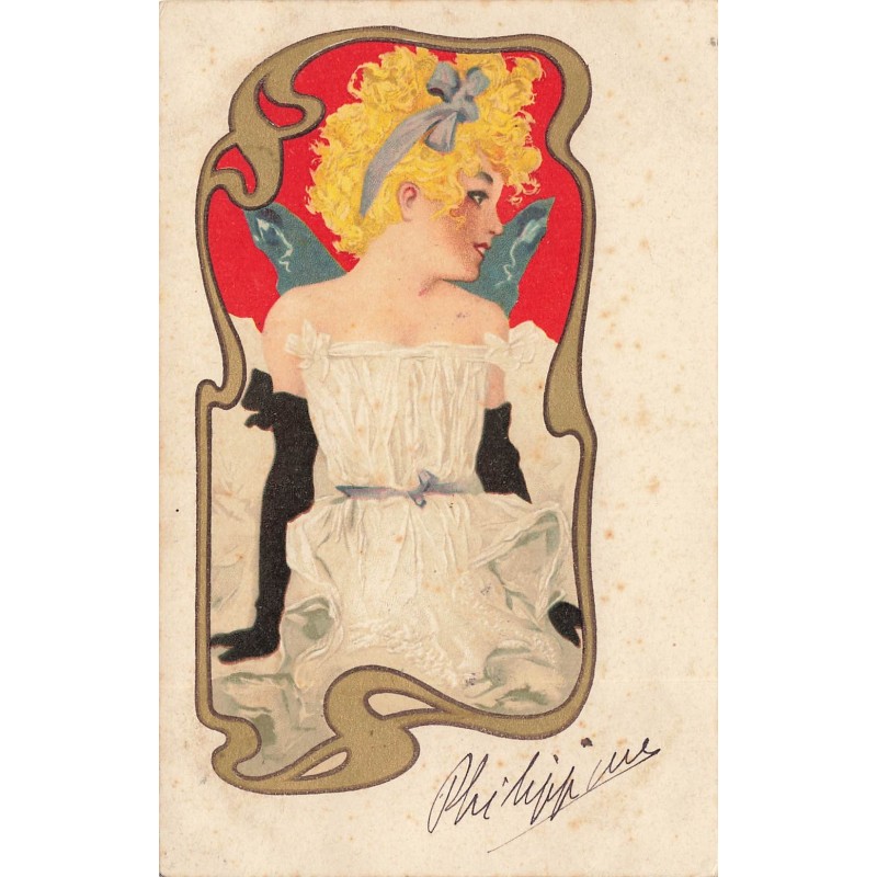 n°29407 - Fantaisie - Jeune femme blonde portant des ailes de papillon