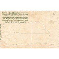 n°29413 - Carte Gaufrée - Clapsaddle - Fröhliche Pfingsten- Fillette entourée de fleurs