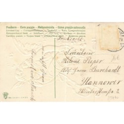 n°29440 - Carte Gaufrée - Nouvel An - Ange renversant une corne d'abondance remplie de fleurs