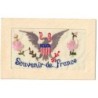 n°29453 - Carte Brodée- Souvenir de France - Aigle avec blason américain