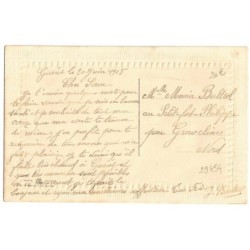 n°29454 - Carte Brodée- 1914-1915 - Portrait du Tzar de toutes les Russies - Drapeaux - Nicolas II