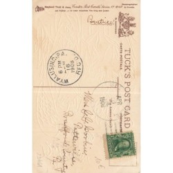 n°29461 - Carte Gaufrée - Pâques - A Happy Easter - Ange près de fleurs