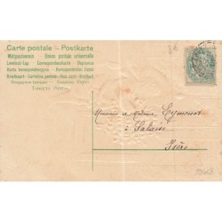 n°29468 - Carte Gaufrée - Clapsaddle - Bonne Année - Garçon apportant des violettes