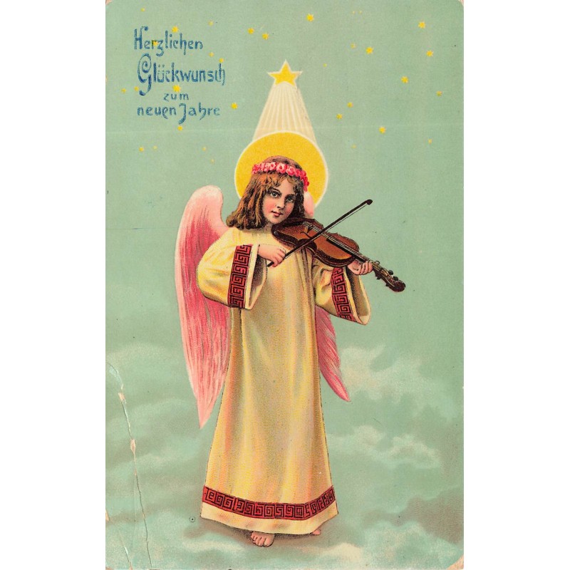 n°29475 - Nouvel An - Herzlichen Glückwunsch zum Neuen Jahre - Ange jouant du violon