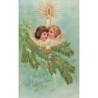 n°29484 - Carte Gaufrée - MSIB 12967 - Fröhliche Weihnachten - Anges près d'une bougie dans un sapin