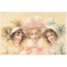 n°29497 - Fantaisie - Trois jeunes femmes avec chapeaux