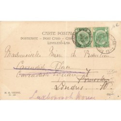 n°29500 - Chien - Deux anges portant un cochon regardant un bouledogue français - MM Vienne n°160