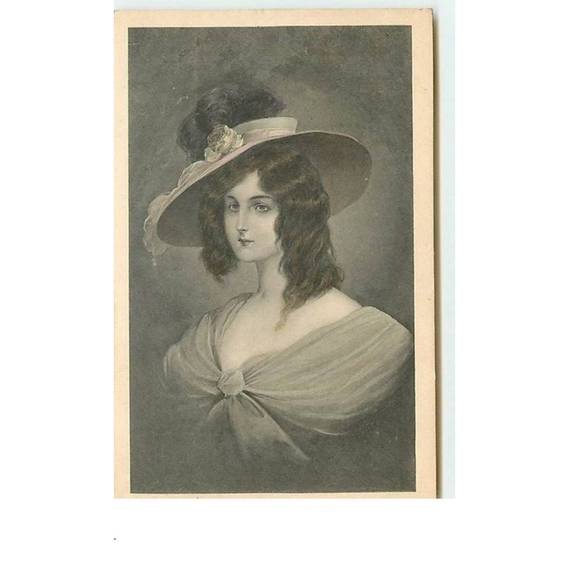 n°13618 - Jeune femme portant un chapeau