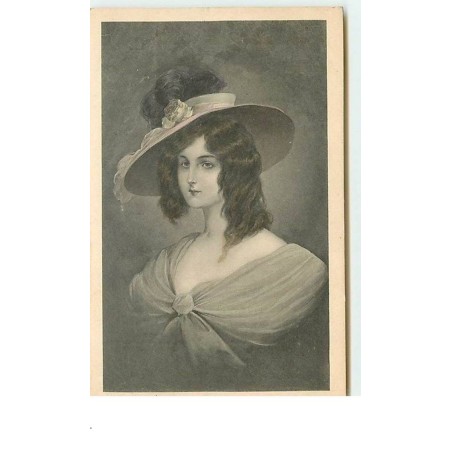 n°13618 - Jeune femme portant un chapeau