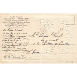 n°29513 - Carte Gaufrée - Joyeuses Pâques - Ange gardien entouré de fleurs