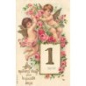 n°29522 - Carte Gaufrée - MSIB 13560 - Mes meilleurs voeux pour la nouvelle année - Anges au milieu de roses, éphéméride
