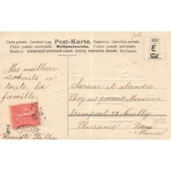 n°29522 - Carte Gaufrée - MSIB 13560 - Mes meilleurs voeux pour la nouvelle année - Anges au milieu de roses, éphéméride