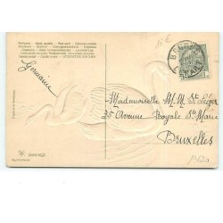 n°13620 - Carte Gaufrée - Cygnes