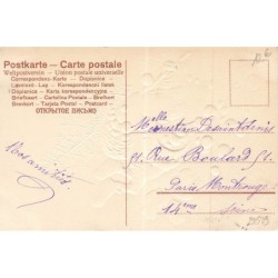 n°29529 - Carte Gaufrée - Joyeux Noël - Nain tombé dans la neige, avec ses paquets, et des pommes