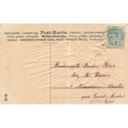 n°29532 - Carte Gaufrée - MSIB - Joyeux Noël - Anges gardiens près d'un sapin, l'un portant des jouets