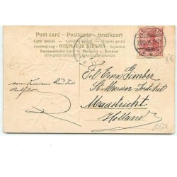 n°13621 - Carte Gaufrée - Fröhliche Weihnachten - Anges regardant une étoile