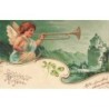n°29548 - Carte Gaufrée - Clapsaddle - Bonne Fête - Ange soufflant dans une trompette