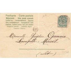 n°29548 - Carte Gaufrée - Clapsaddle - Bonne Fête - Ange soufflant dans une trompette