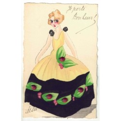 n°29551 - Carte peinte à la...