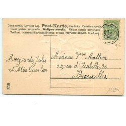n°13629 - Carte Gaufrée - Mes meilleurs voeux pour la nouvelle année - Garçons dans une voiture
