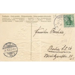 n°29577 - Carte Gaufrée - Pentecôte - Fröhes Pfingstfest - Garçon jouant de la mandoline pour une jeune fille