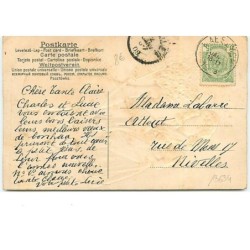 n°13634 - Carte Gaufrée - Bonne Année - Fillette prête d'une bouteille de champagne - Moulin