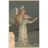 n°29590 - Noël - Veselé Vanoce - Ange gardien jouant de la musique - Illustrateur Mailick