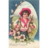 n°29593 - Pâques - Fröhliche Ostern - Garçon portant deux lièvres