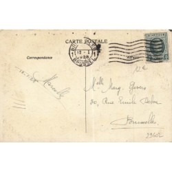 n°29602 - Illustrateur - Jeune femme portant une robe rose et un chapeau jaune ornée d'une rose - Mode