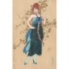 n°29603 - Illustrateur E. Colombo - Jeune femme portant une robe avec des roses dessus - Mode