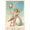 n°29618 - Pâques - Cupidon avec des oeufs