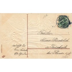 n°29627 - Carte Gaufrée - Noël - Fröhliche Weihnachten - Ange devant un sapin décoré avec des bougies