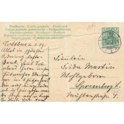 n°29643 - Carte Gaufrée - Nouvel An - Viel Glück im Neuen Jahre 1909 - Anges tirant avec un arc